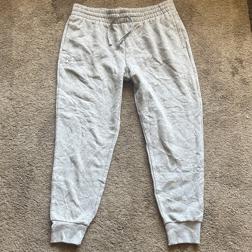 Under Armour Mens Drawstring Jogger Athletic Casual Elastic Waist Gray Size L